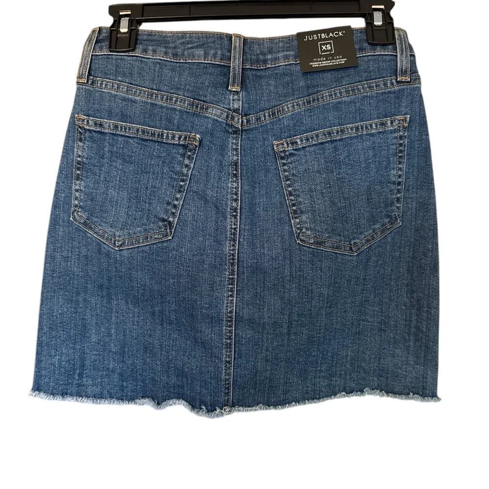 Just Black Distressed Denim Mini Skirt - Blue - Picture 2 of 2